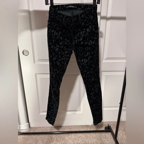 J brand black velvet Patterned Women's Pants Size 25 - Picture 4 of 8